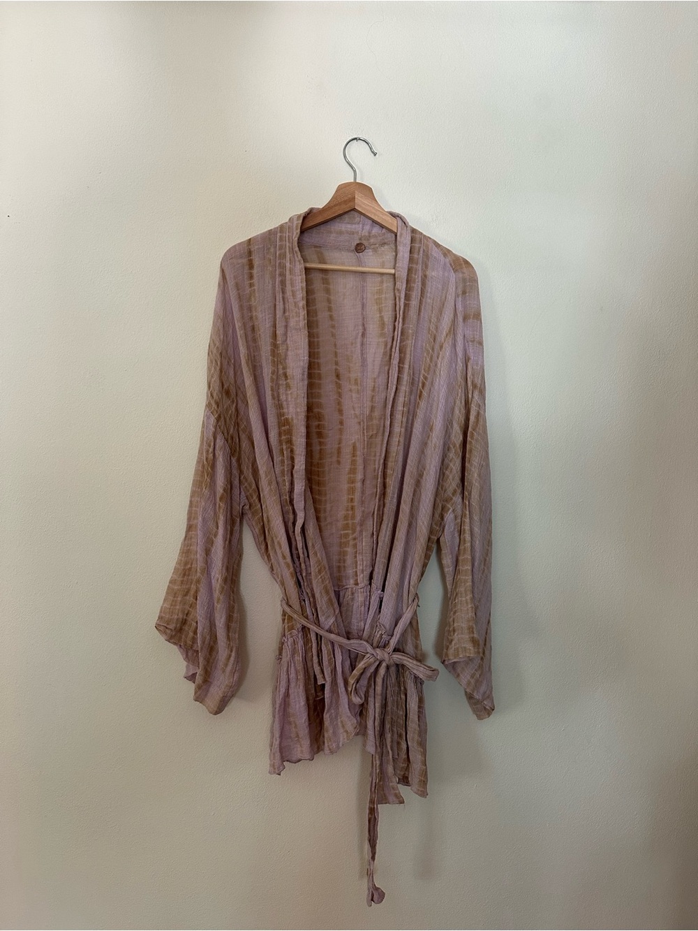 Free People ruffled tie cardigan